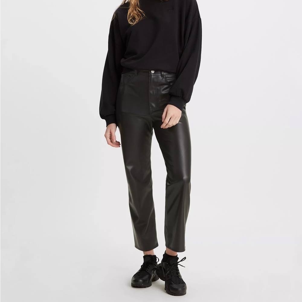 Levi’s ribcage straight jeans faux leather